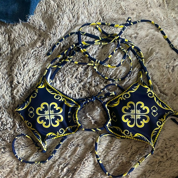 Baroque Halter Tanga Bikini Swimsuit - Picture 2 of 9